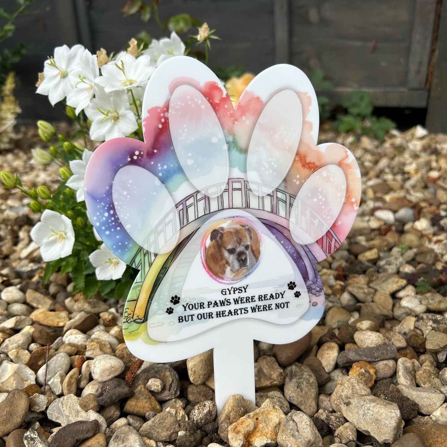 Personalised Pet Memorial Paw Grave Marker