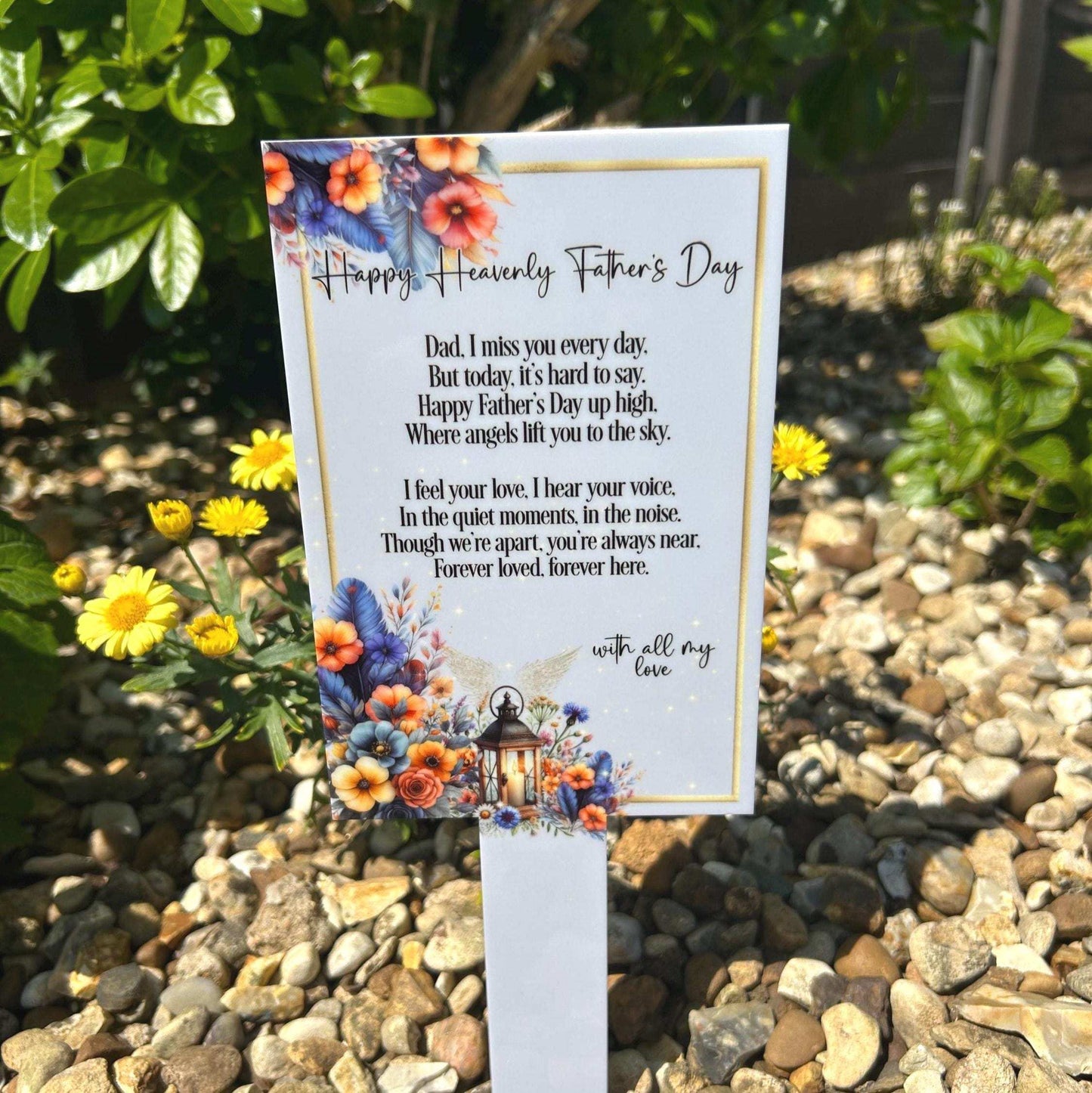 Happy Heavenly Fathers Day Card Grave Marker