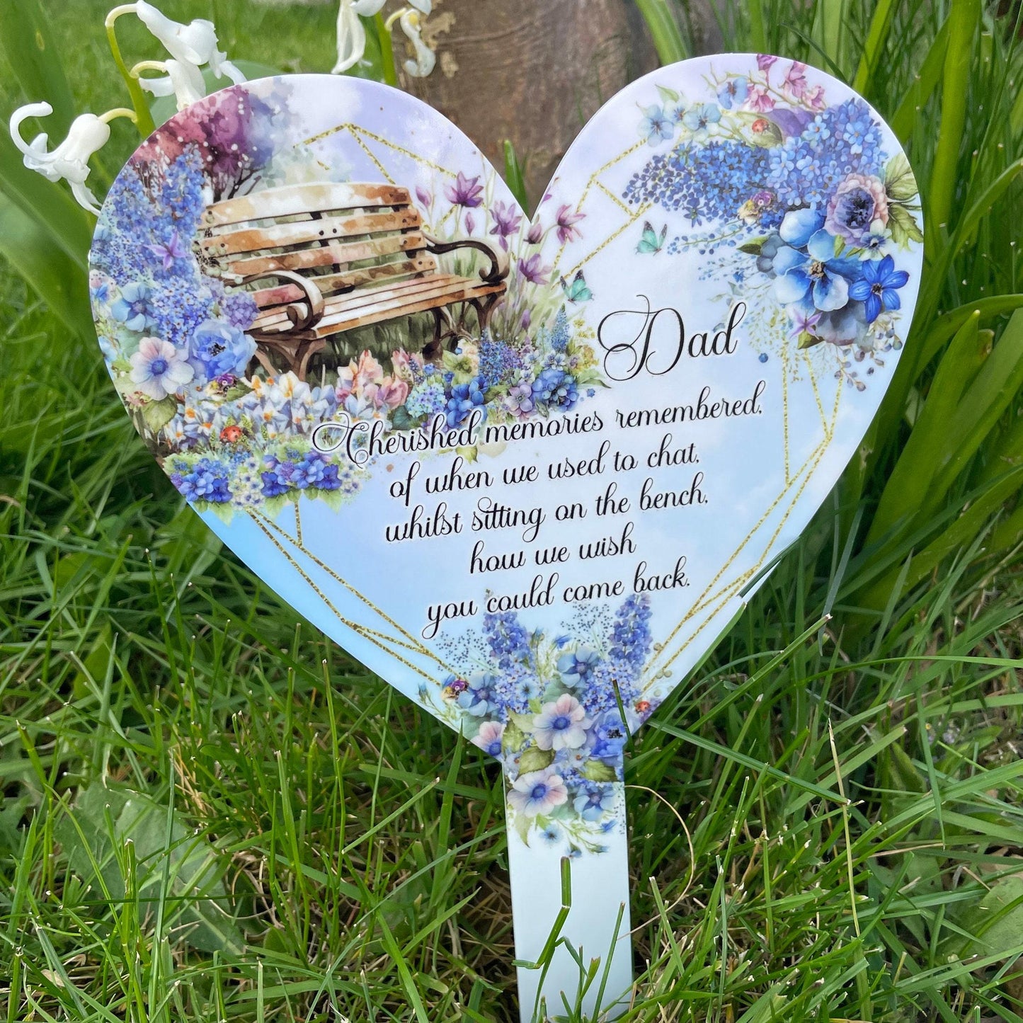 Memorial Bench Heart Grave Marker