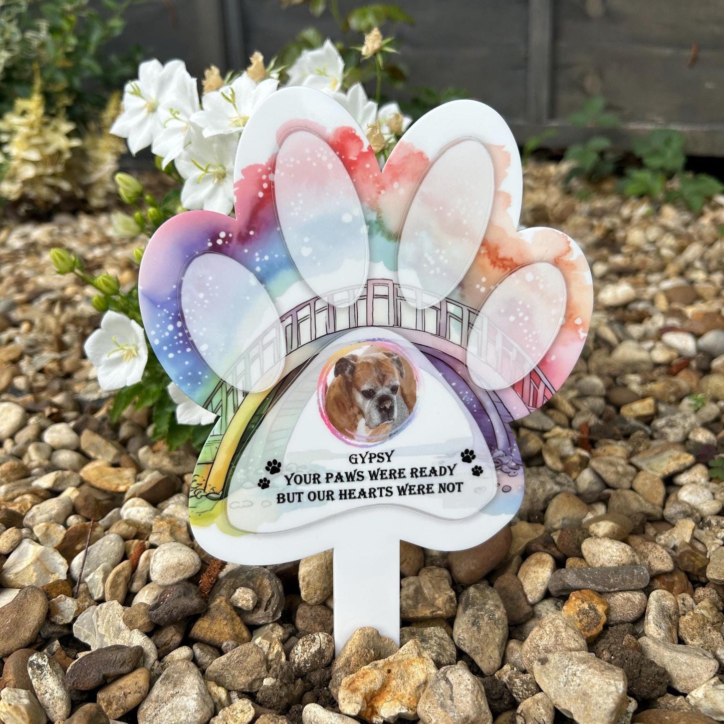 Personalised Pet Memorial Paw Grave Marker