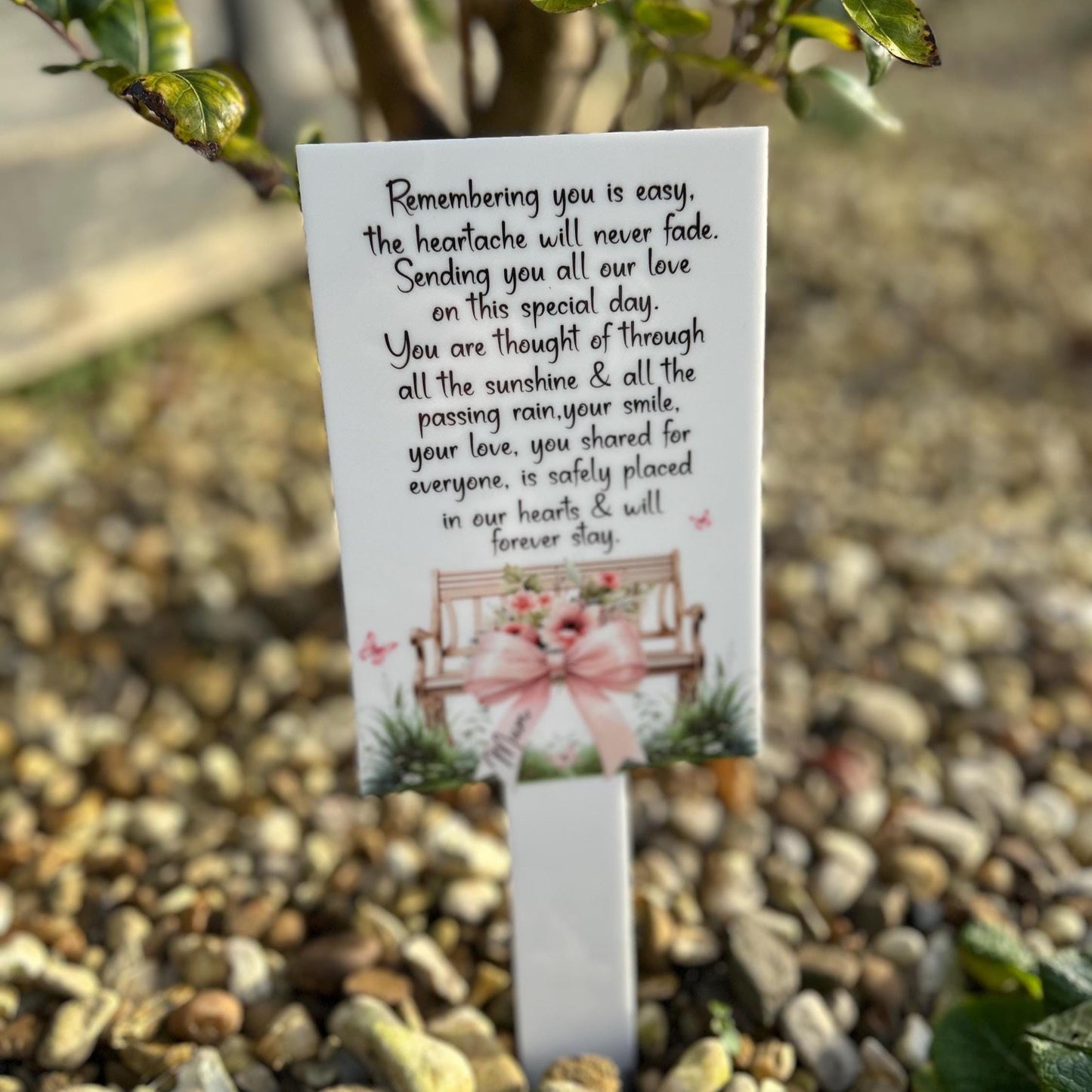 Remembering You Is Easy Grave Marker