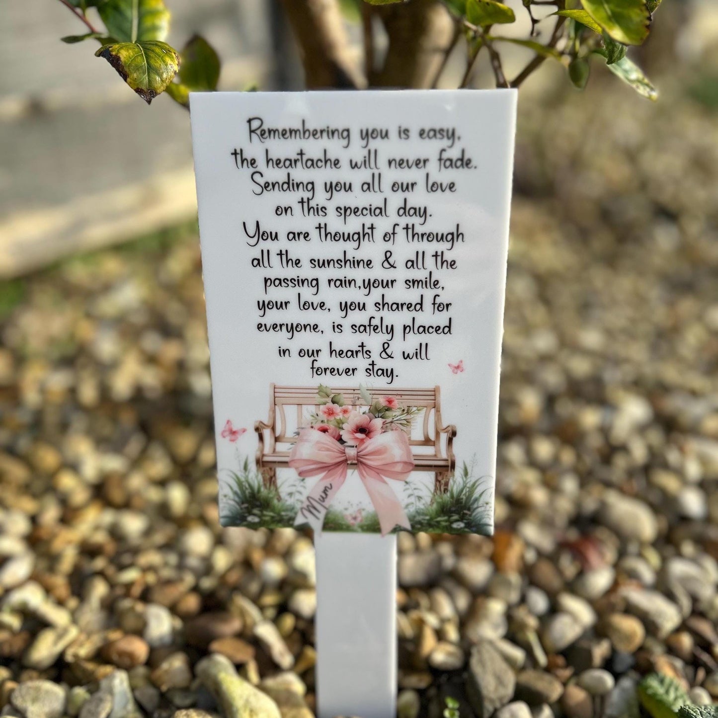 Remembering You Is Easy Grave Marker