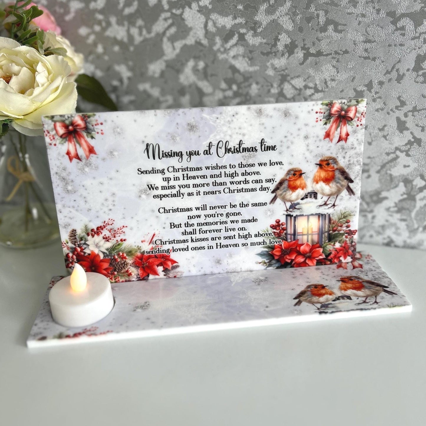 Missing You At Christmas Memorial Tealight Candle