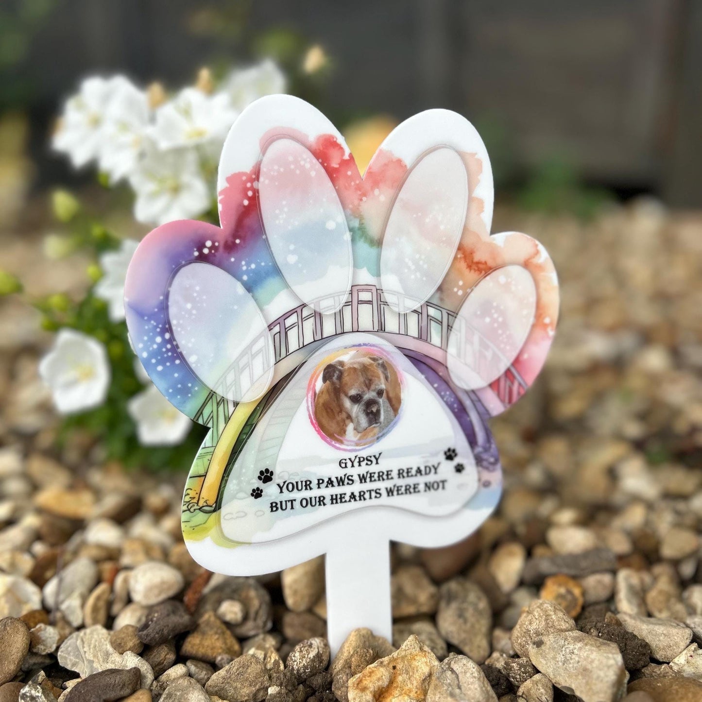 Personalised Pet Memorial Paw Grave Marker