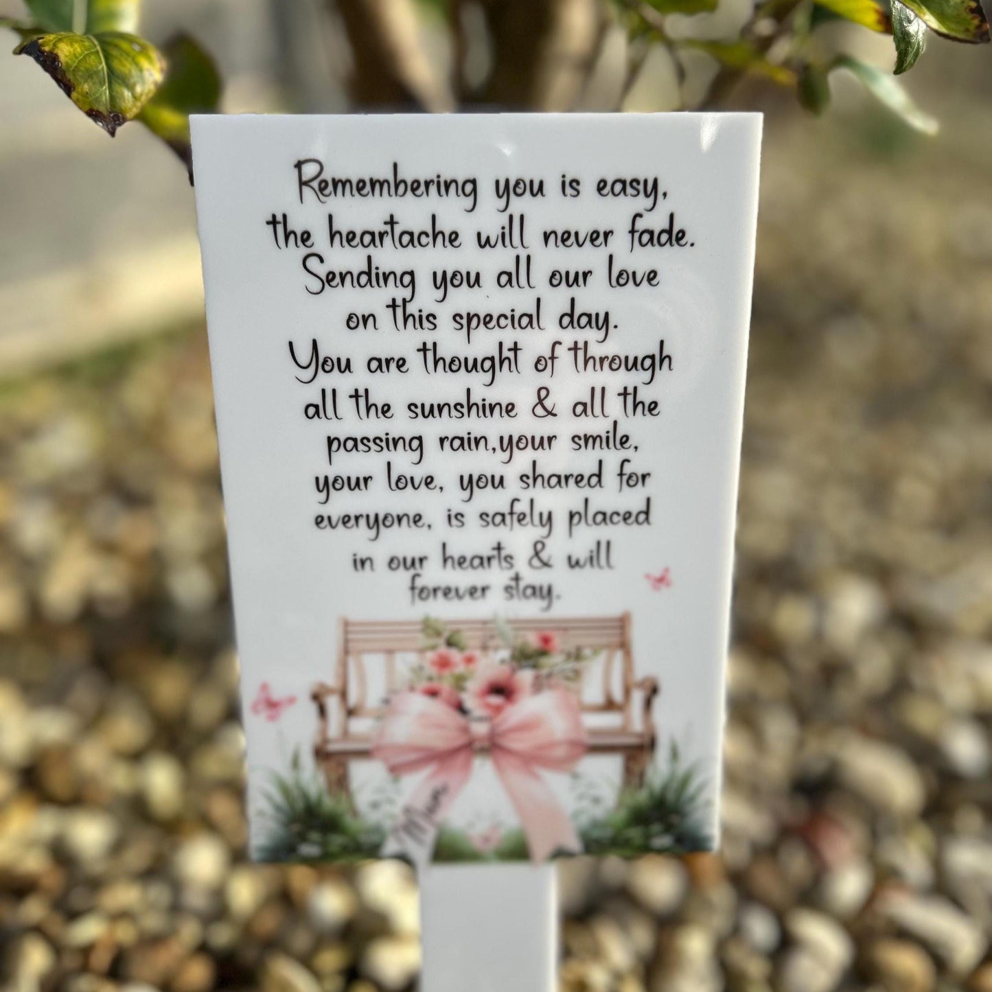 Remembering You Is Easy Grave Marker