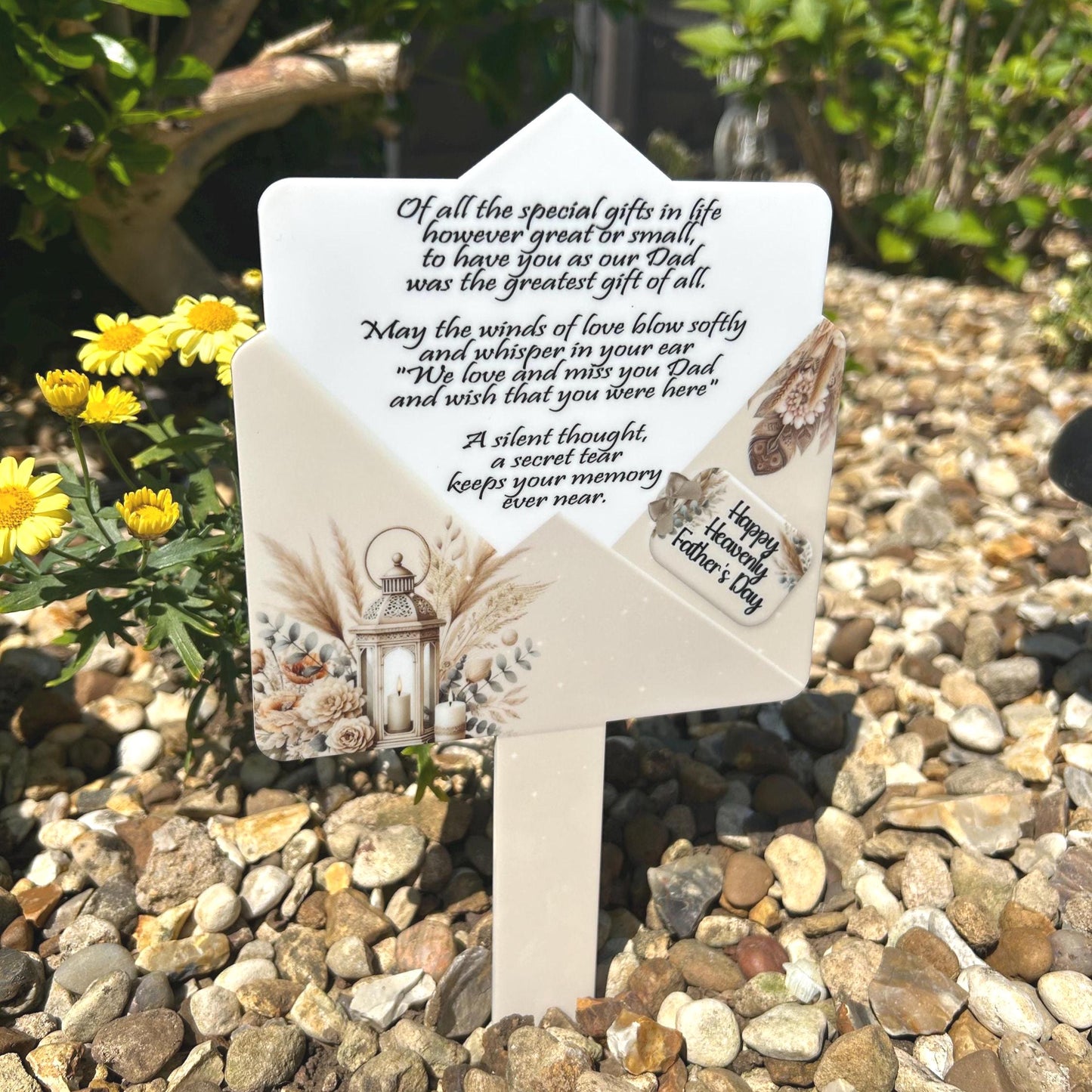 Heavenly Fathers Day Letter - Beige Grave Marker