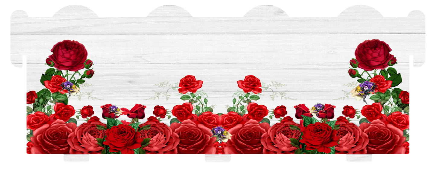 Red Roses Memorial Bench Keepsake