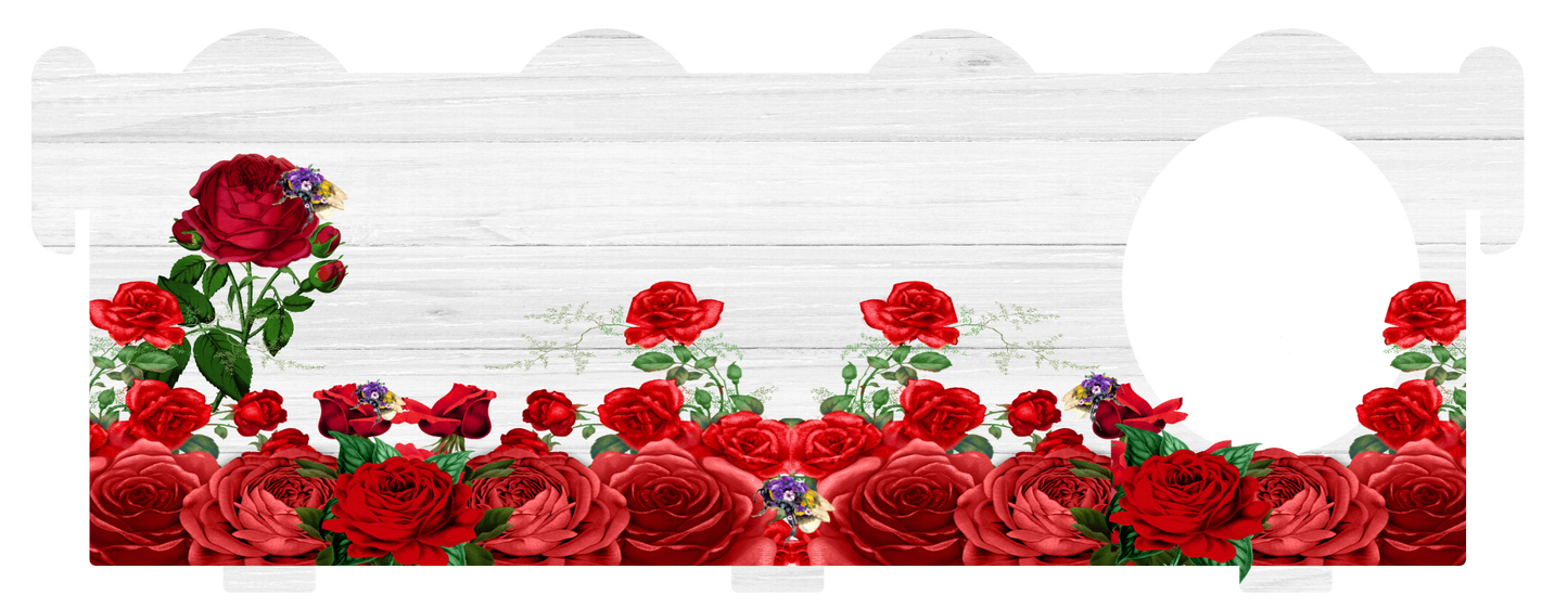 Red Roses Memorial Bench Keepsake