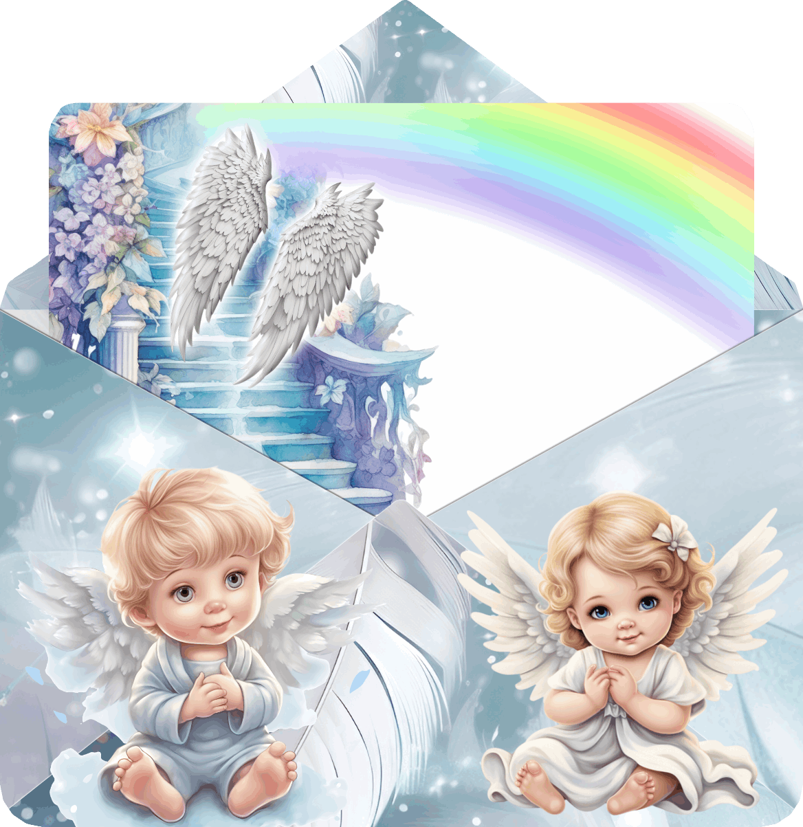 Letter Envelope- Rainbow Angel Baby Grave Marker