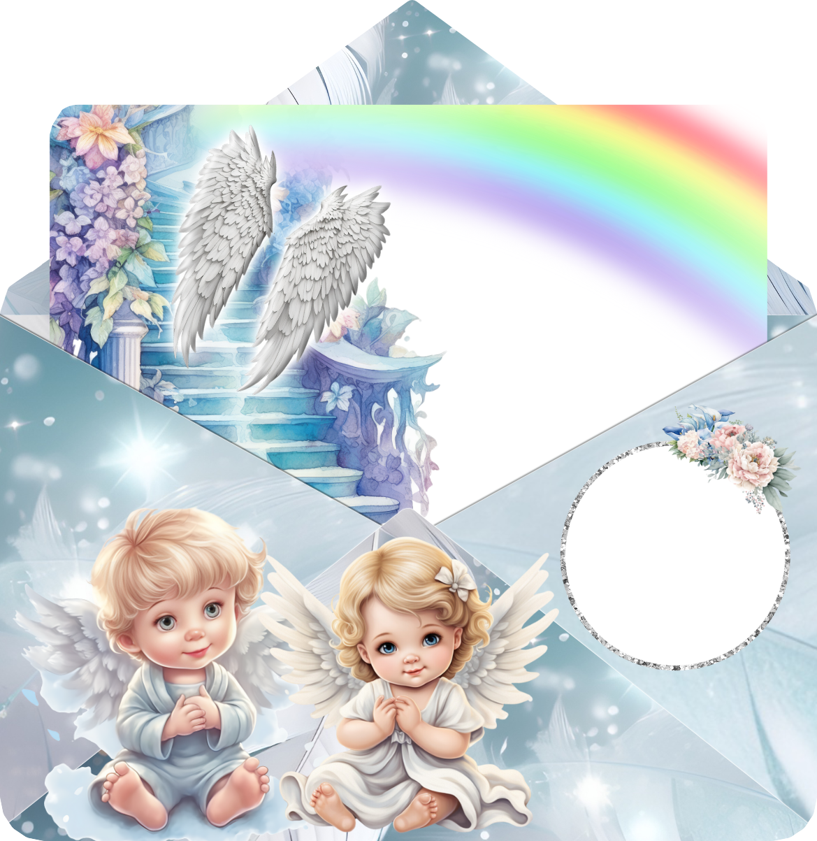 Letter Envelope- Rainbow Angel Baby Grave Marker