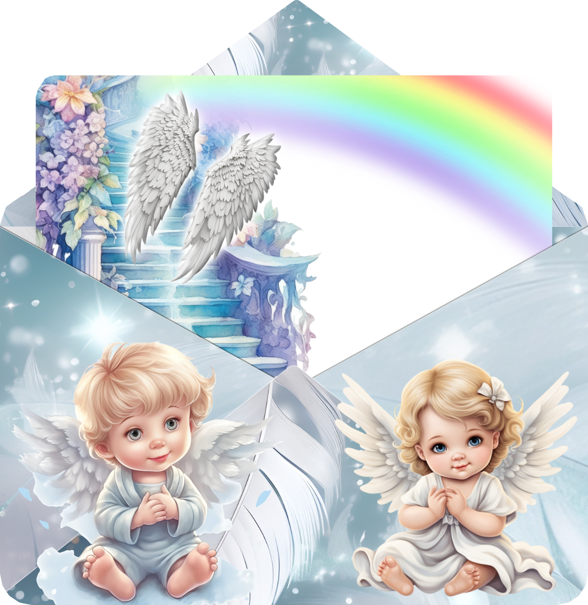 Letter Envelope- Rainbow Angel Baby Grave Marker