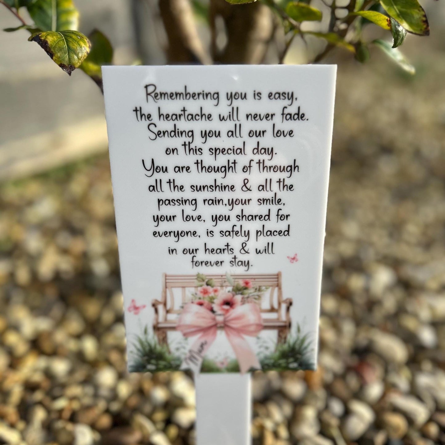 Remembering You Is Easy Grave Marker