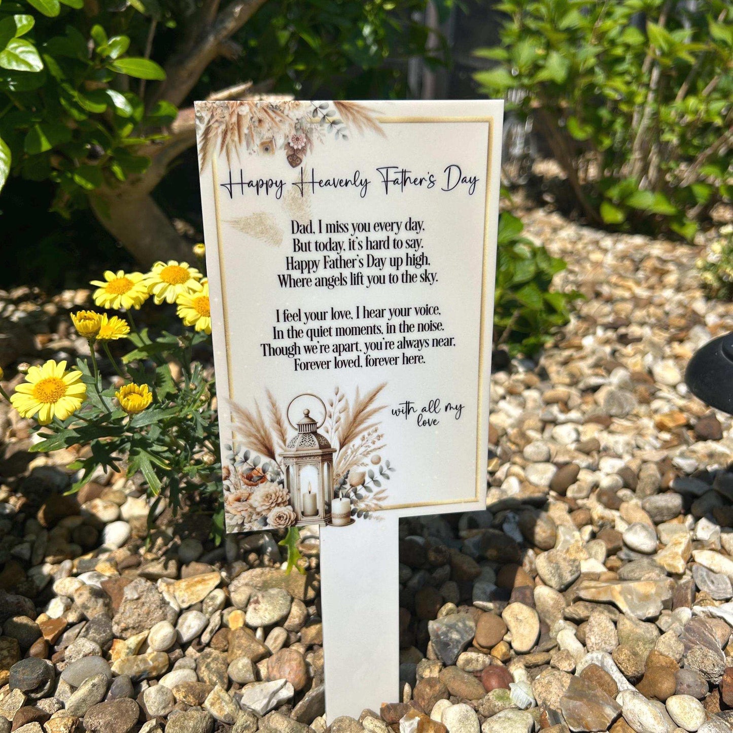 Happy Heavenly Fathers Day Card Grave Marker