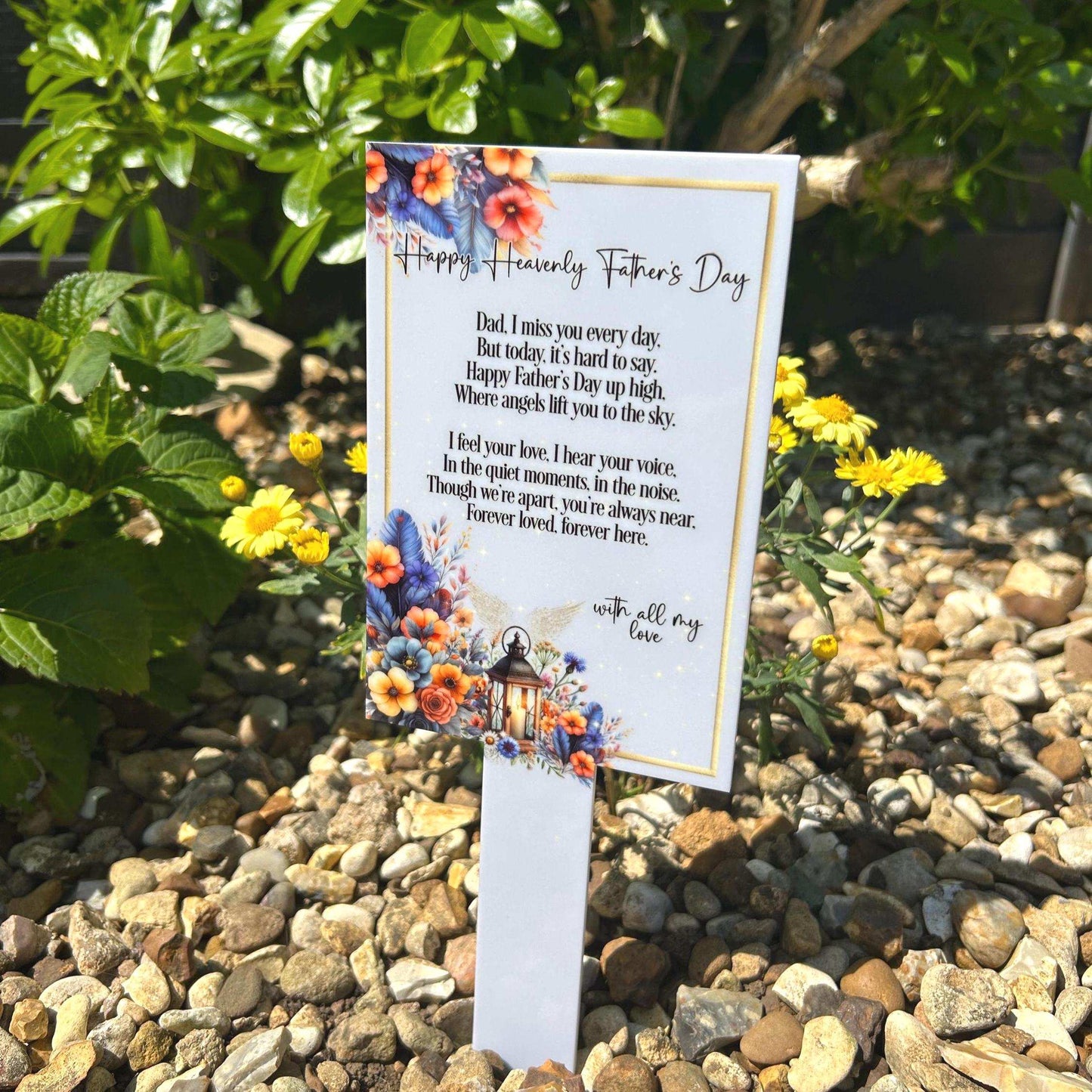Happy Heavenly Fathers Day Card Grave Marker