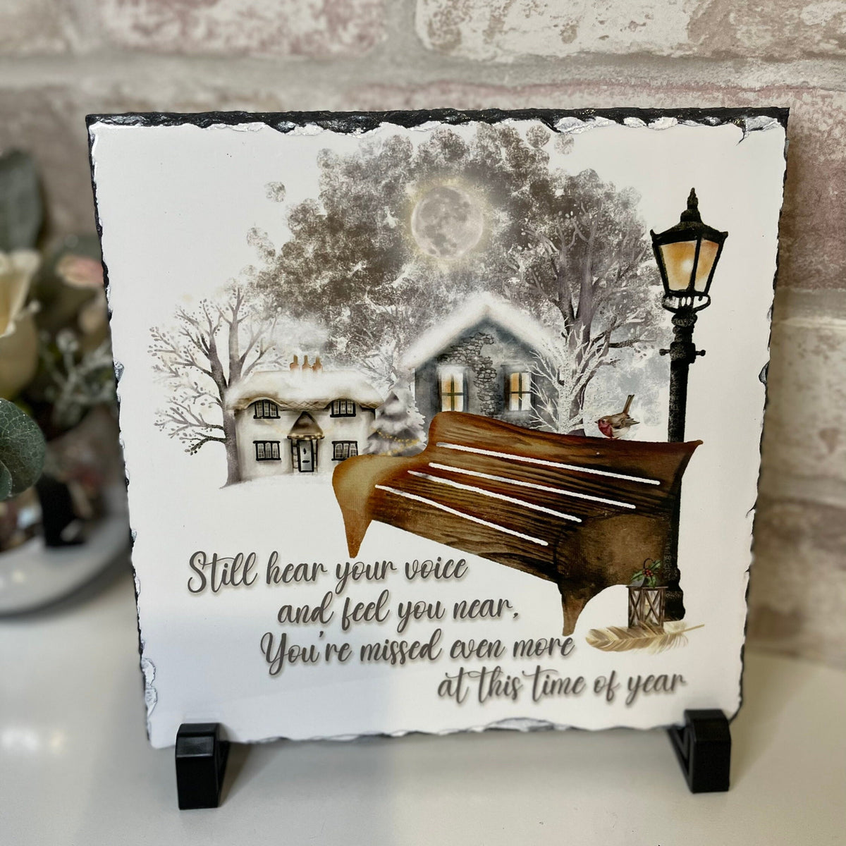 Christmas remembrance memorial slate for a loved one