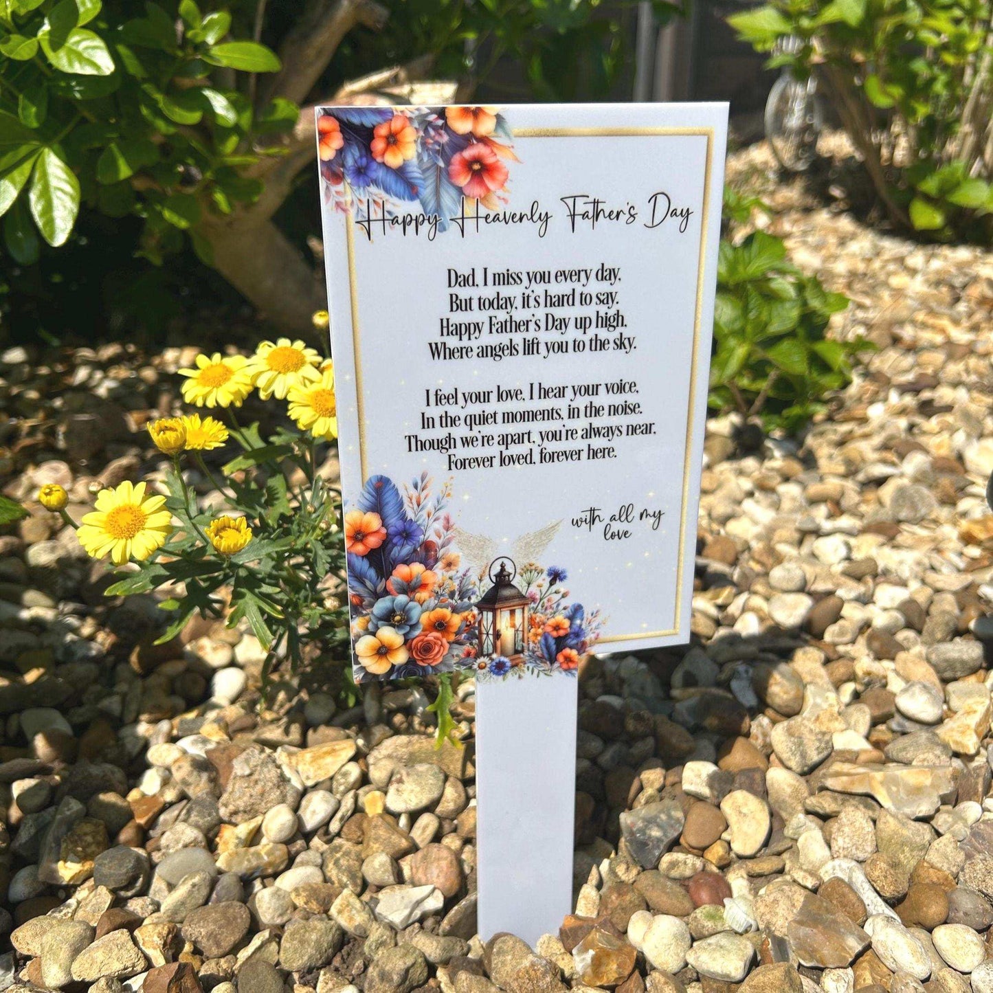 Happy Heavenly Fathers Day Card Grave Marker