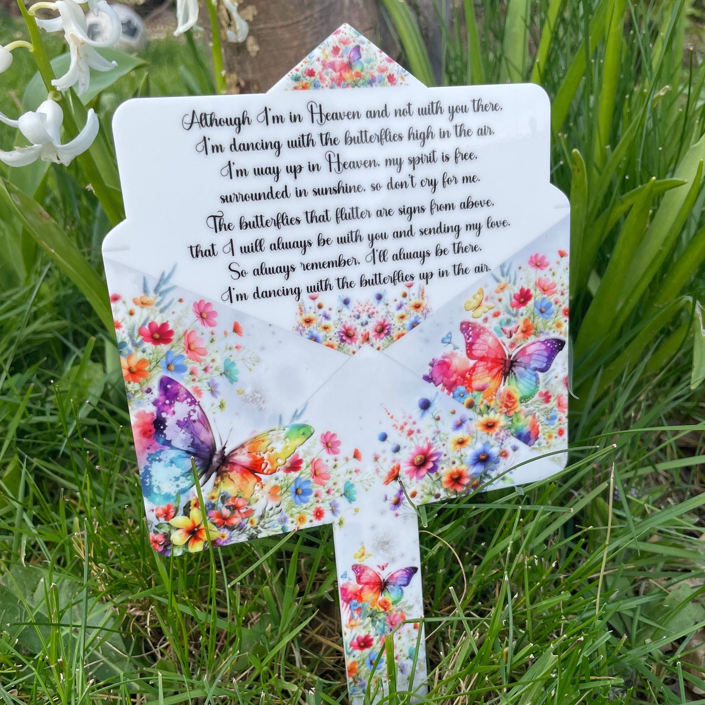 Butterfly Memorial Poem Letter Grave Marker