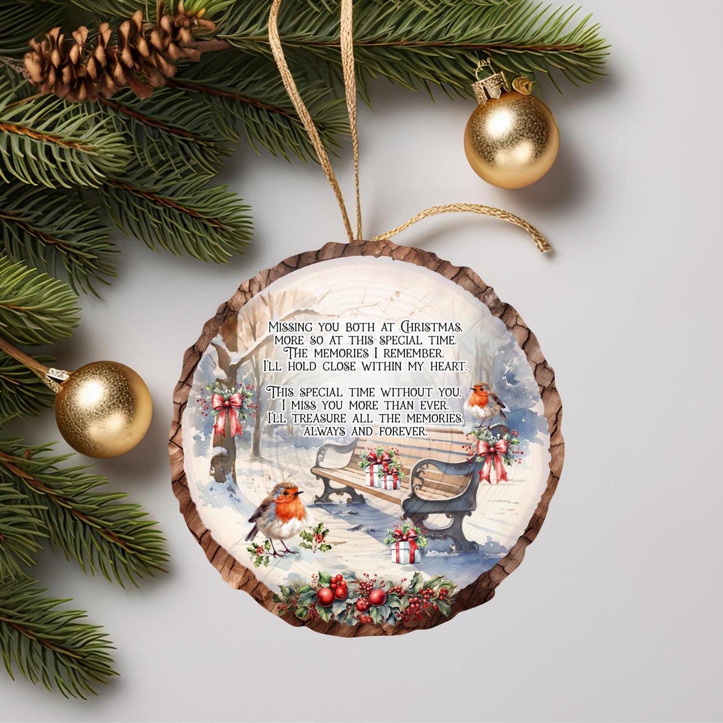Missing You At Christmas Time Memorial Bauble