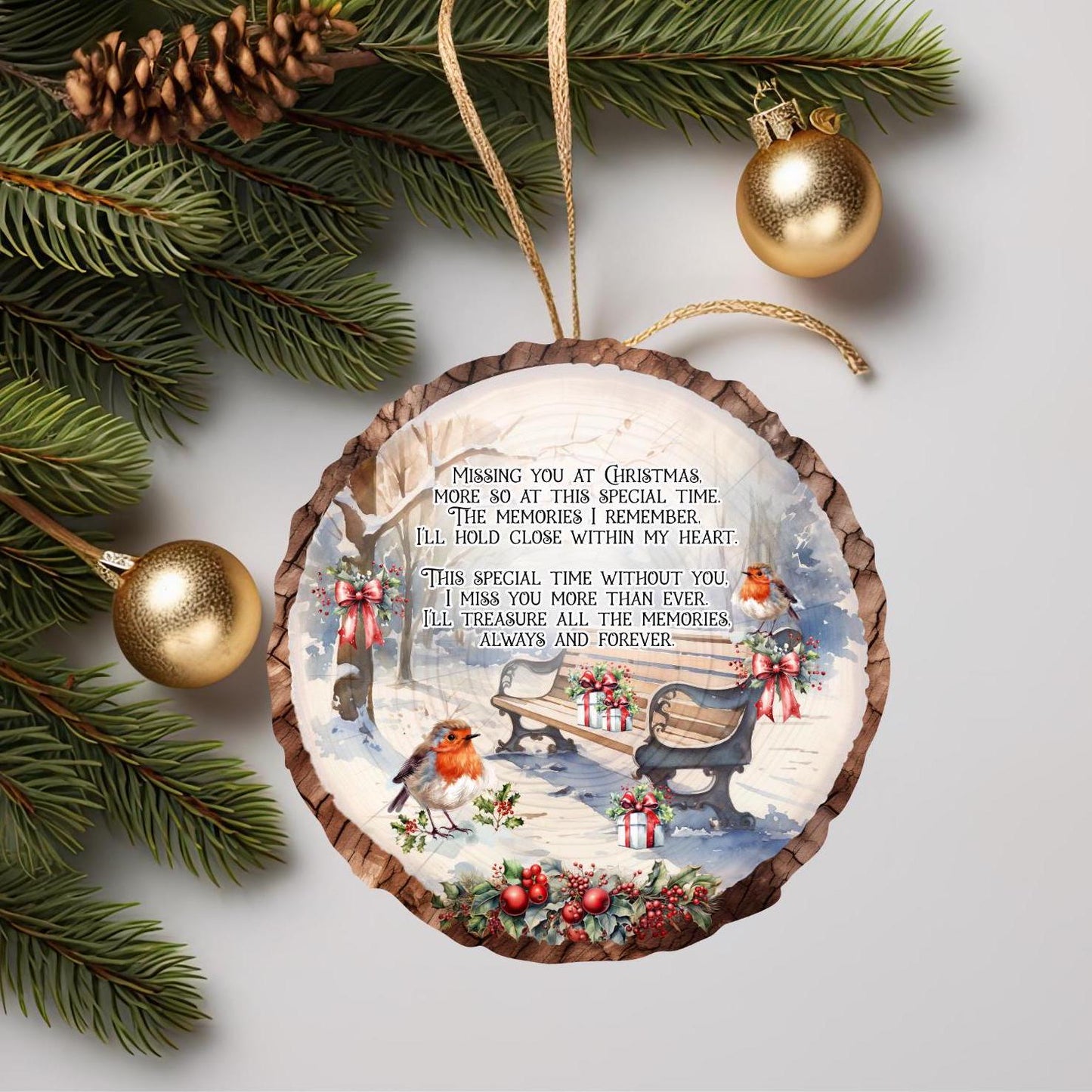 Missing You At Christmas Time Memorial Bauble