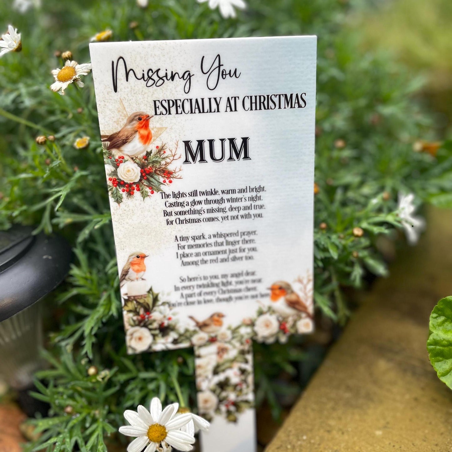 Missing You Christmas Card To Heaven Grave Marker