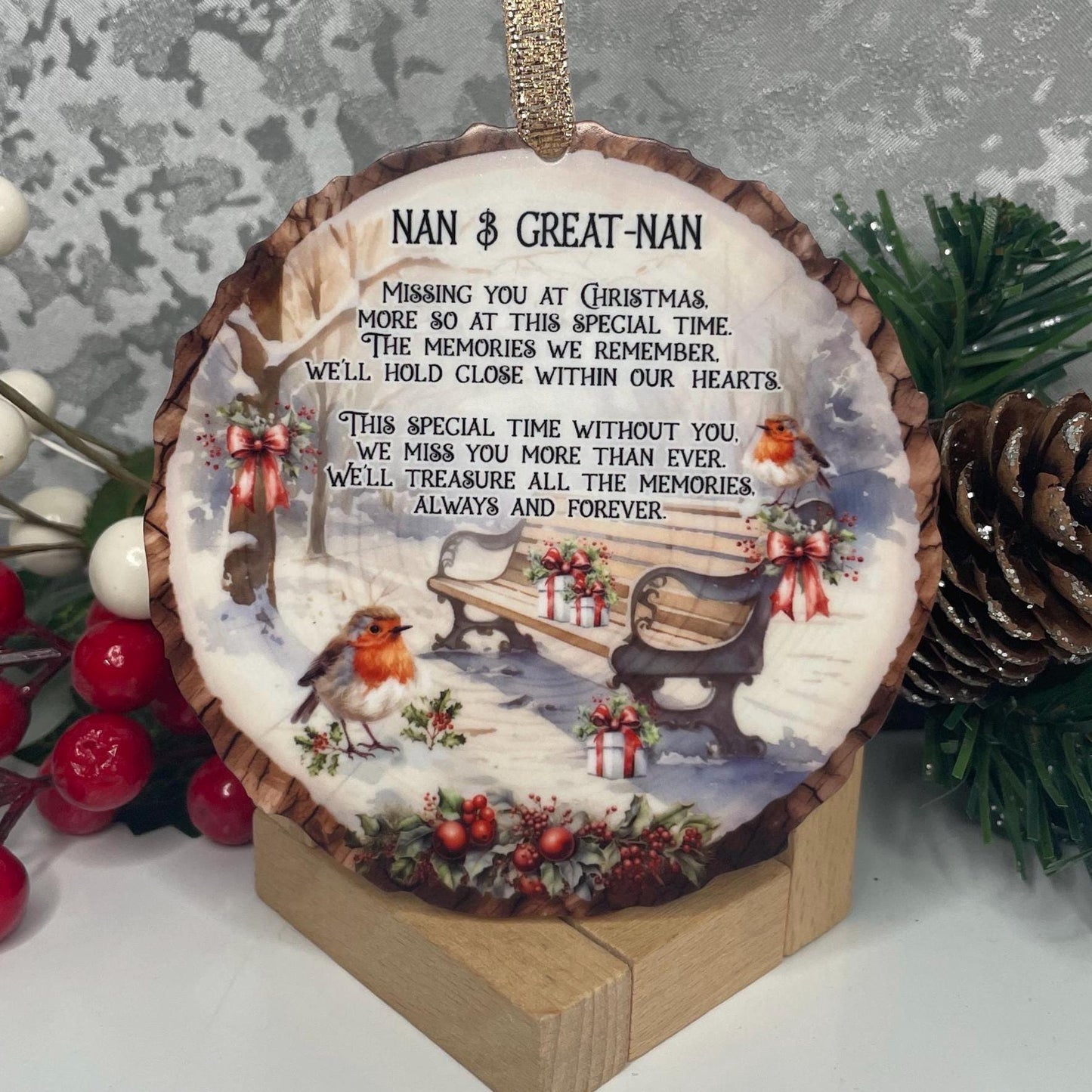 Missing You At Christmas Time Memorial Bauble
