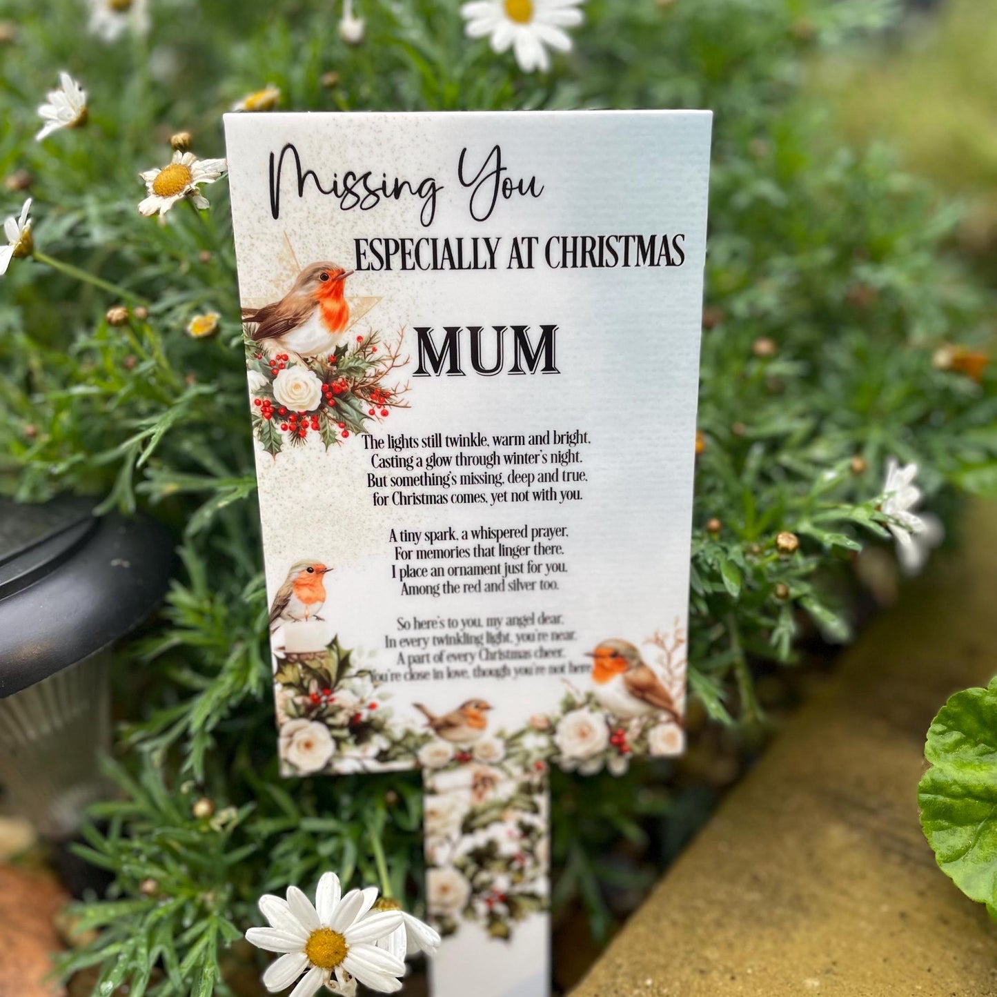 Missing You Christmas Card To Heaven Grave Marker
