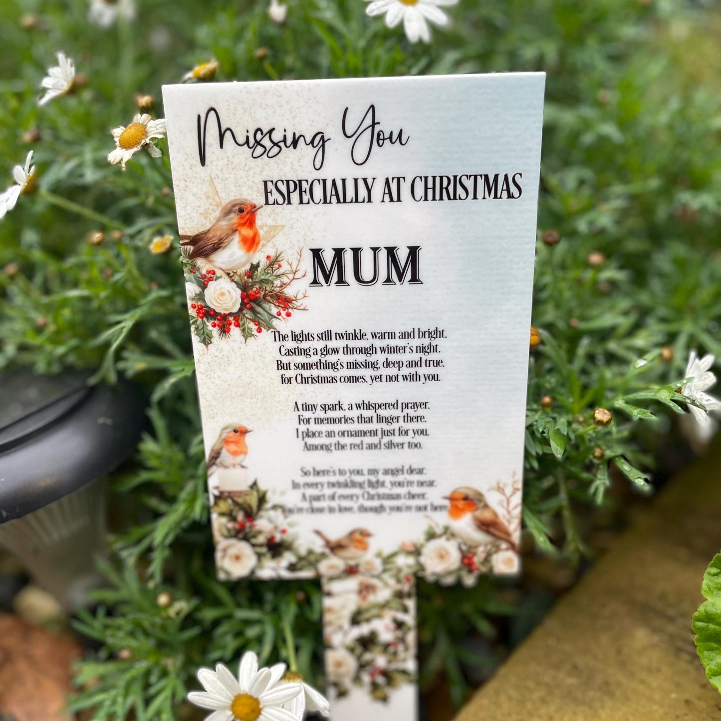 Missing You Christmas Card To Heaven Grave Marker