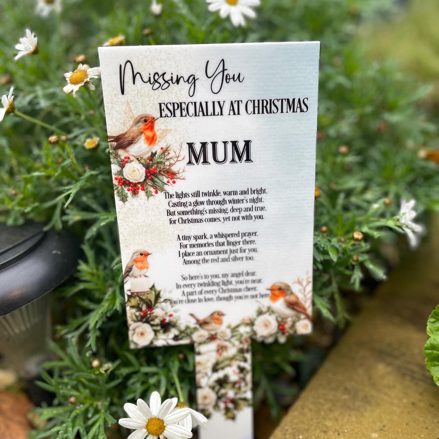Missing You Christmas Card To Heaven Grave Marker