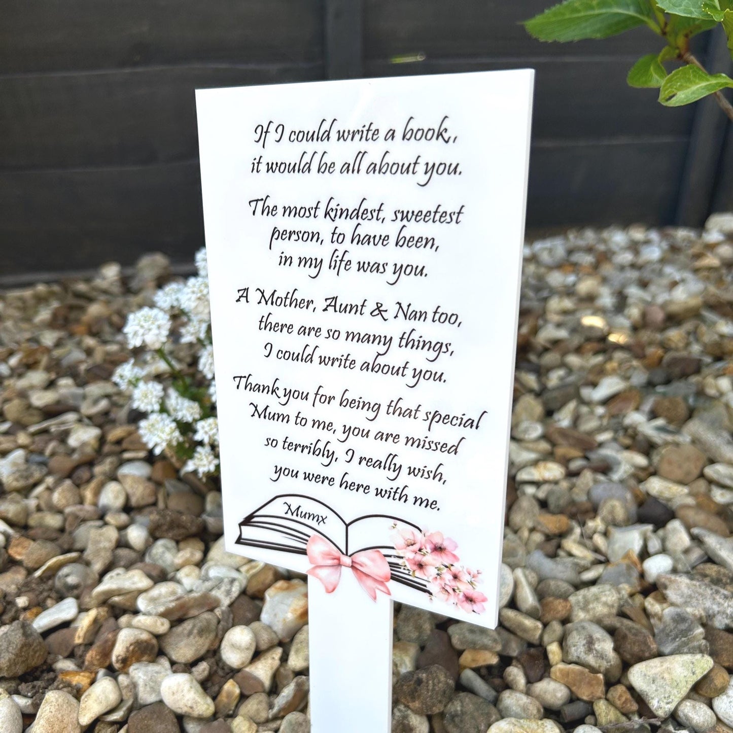 If I Could Write A Book Mothers Day Card Grave Marker
