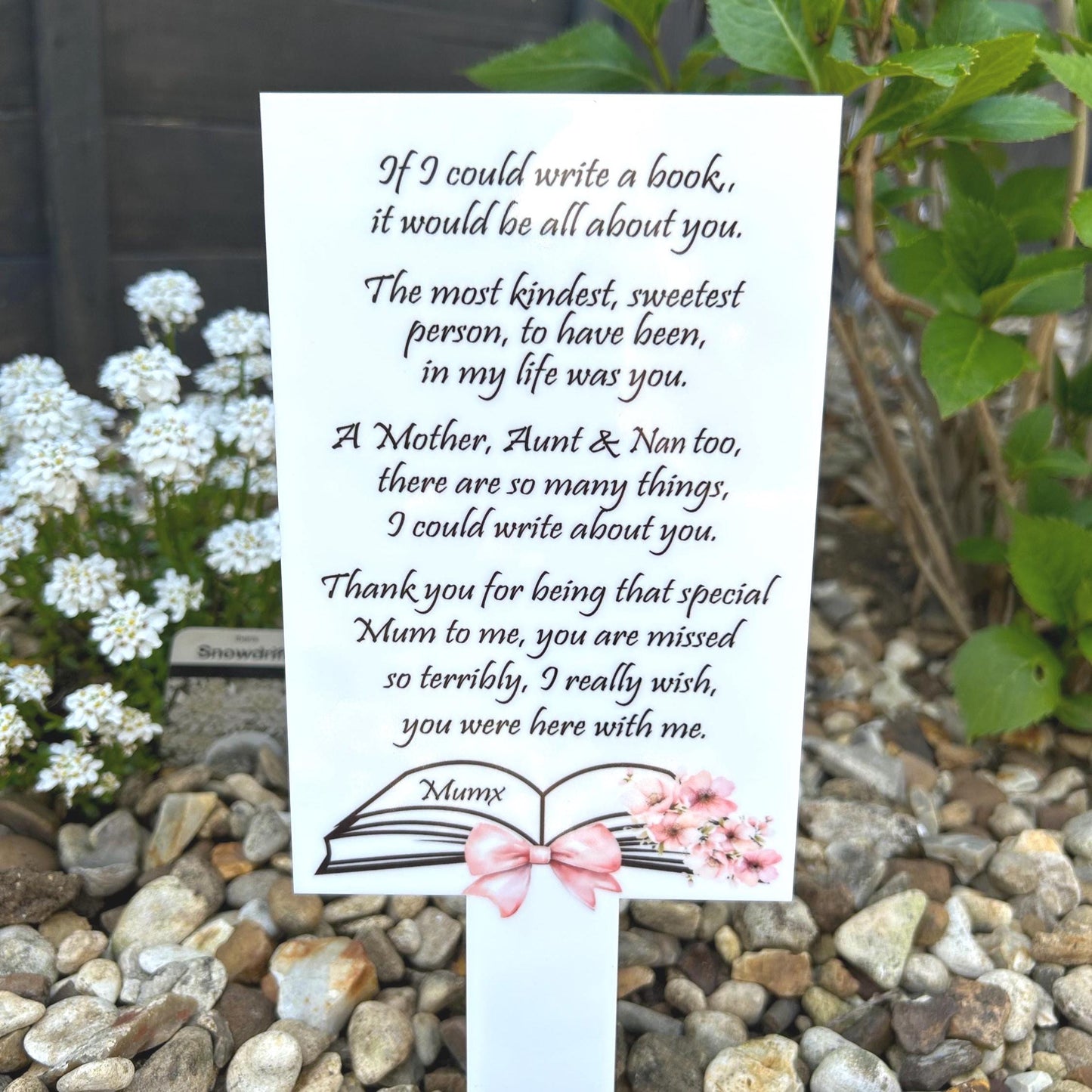If I Could Write A Book Mothers Day Card Grave Marker