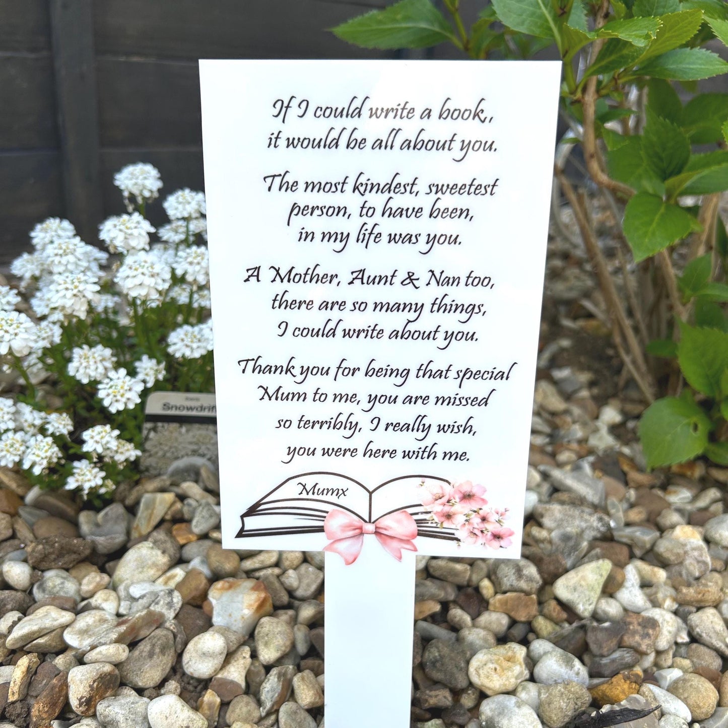 If I Could Write A Book Mothers Day Card Grave Marker