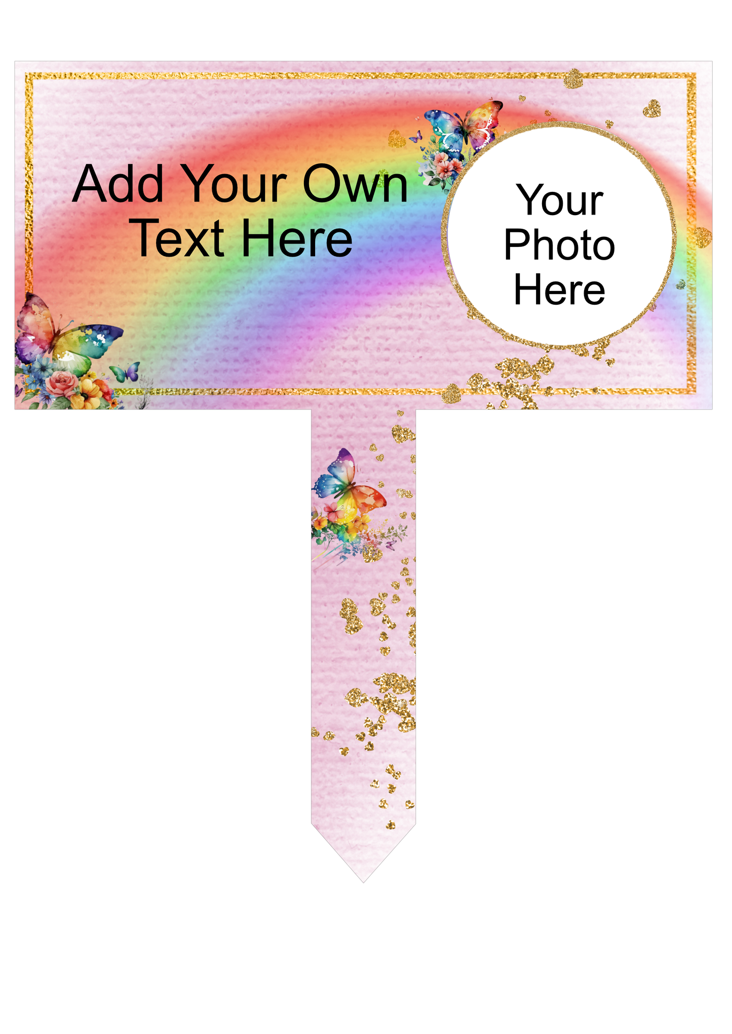 Rainbows & Butterflies Grave Marker