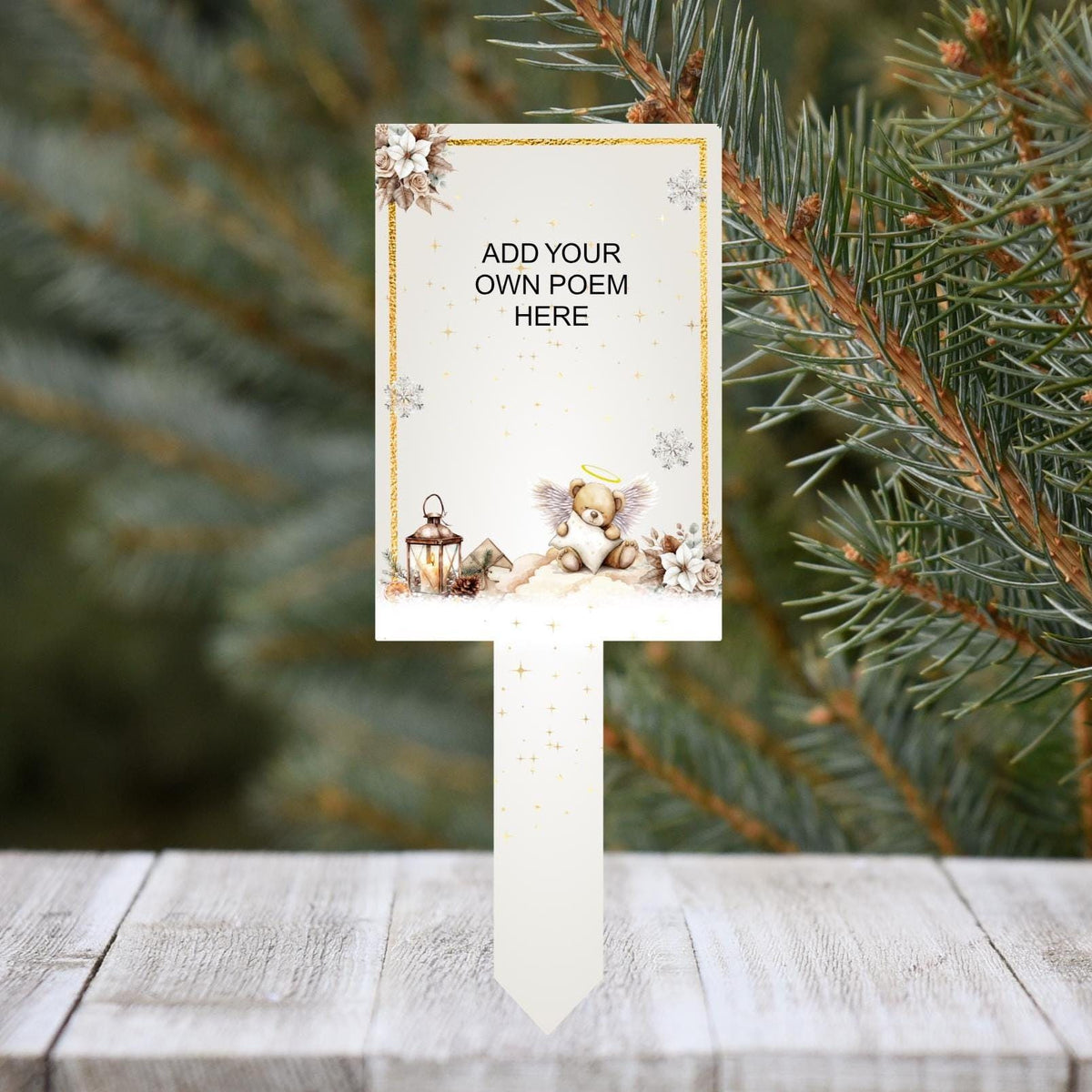 Personalised baby remembrance grave marker for Christmas