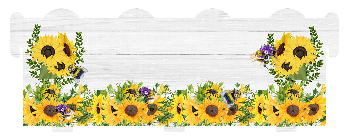 Personalised sunflower memorial bench keepsake with remembrance wording