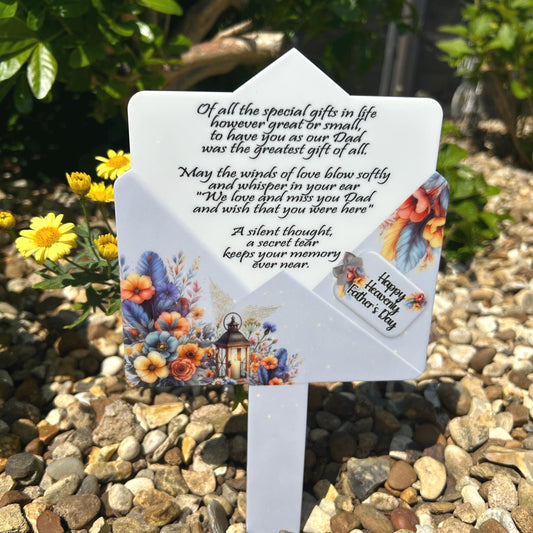 Heavenly Fathers Day Letter - Blue Grave Marker