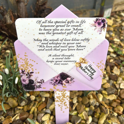 Mother's Day Memorial Letter to Heaven Grave Marker