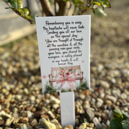 Remembering You Is Easy Grave Marker
