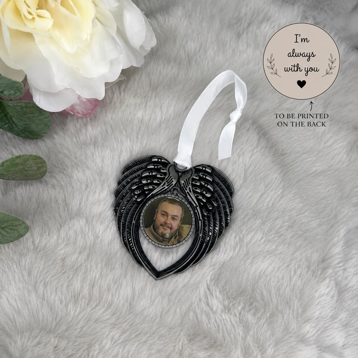 Angel Wings Memorial Keepsake Photo Charm