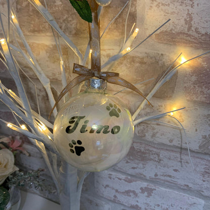 Pet Remembrance Feathered Bauble
