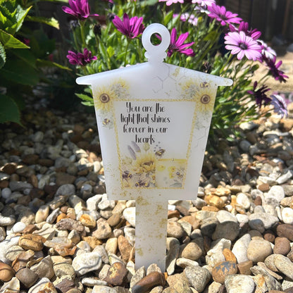 Sunflowers & Bee Lantern Grave Marker
