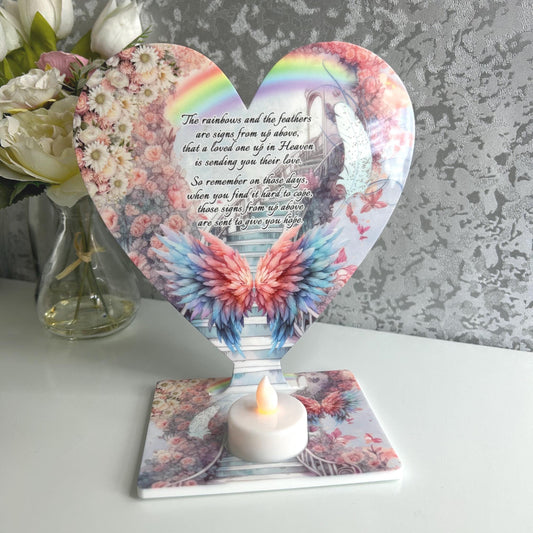 Rainbow & Feathers Memorial Tealight