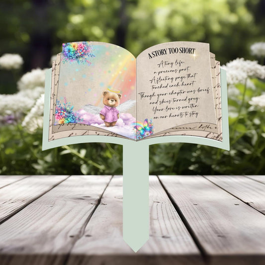 A Story Too Short personalised baby infant memorial grave marker