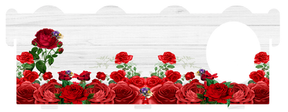 Red Roses Memorial Bench Keepsake