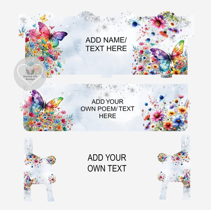 Butterfly memorial bench keepsake design with personalised own wording