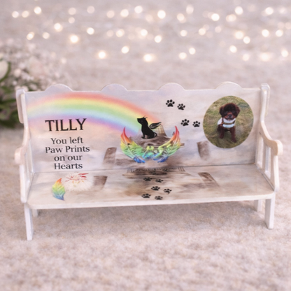 You Left Paw Prints On Our Hearts Memorial Pet Bench