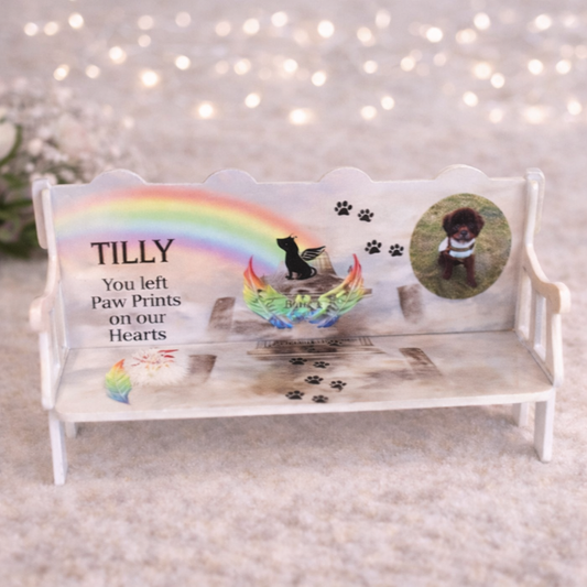 You Left Paw Prints On Our Hearts Memorial Pet Bench