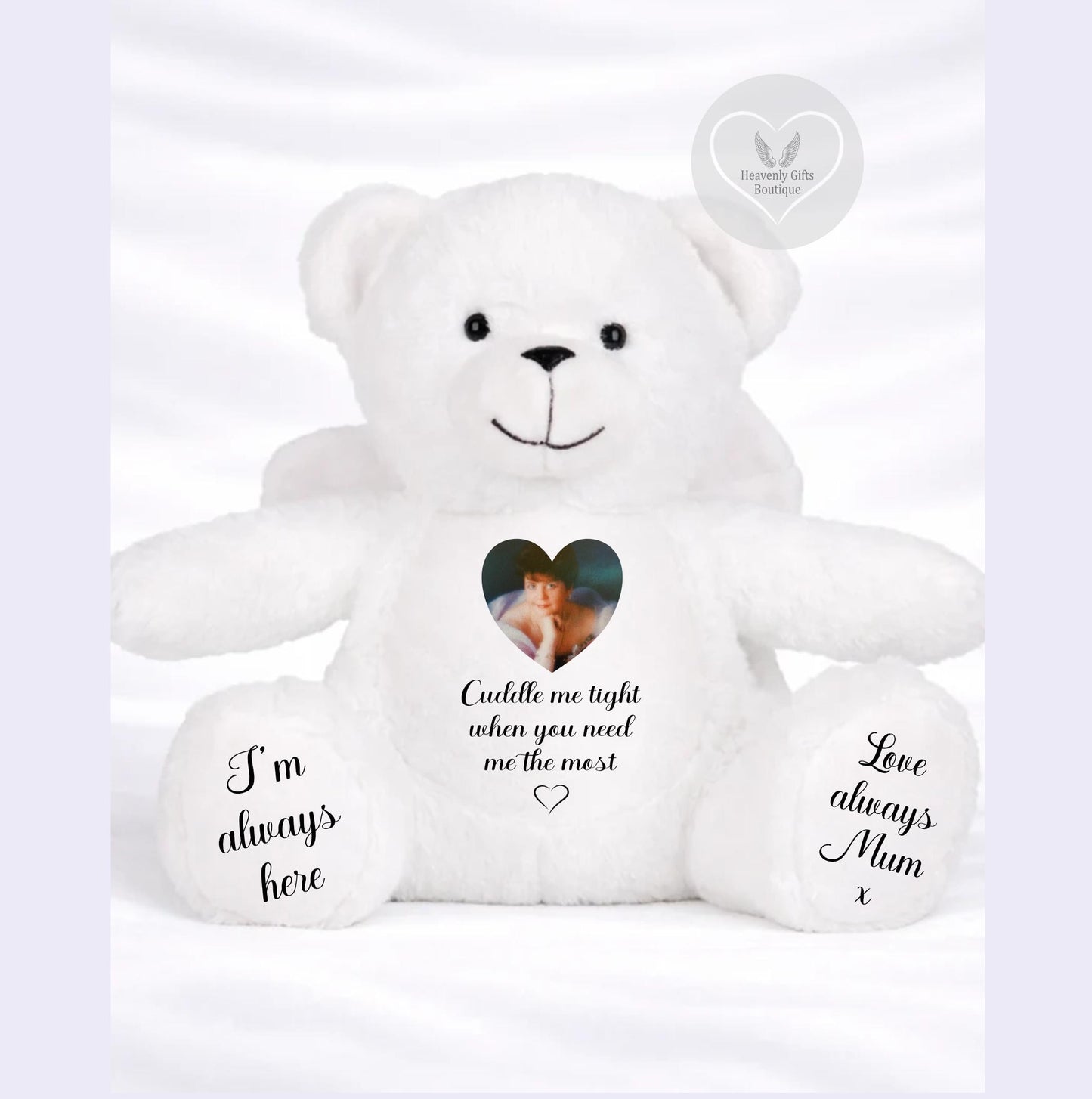 White Angel Wings Memorial Teddy Bear