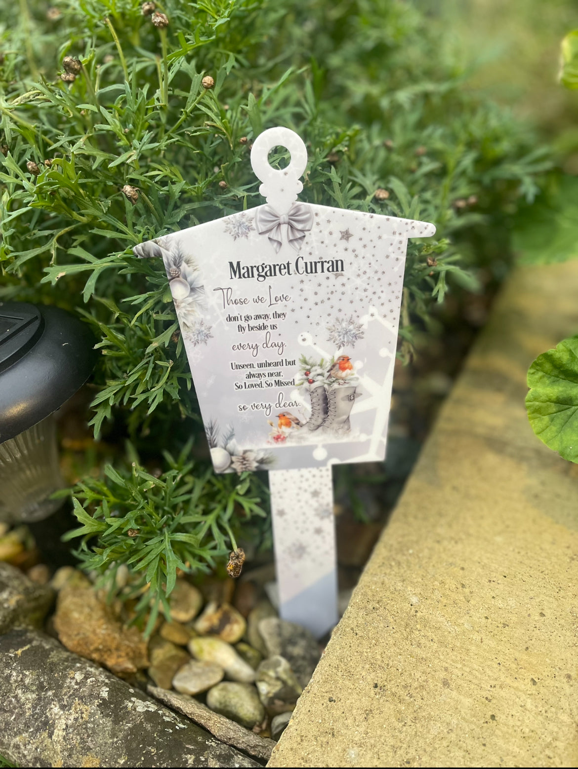 Those We Love- Boots and Robin Lantern Grave Marker