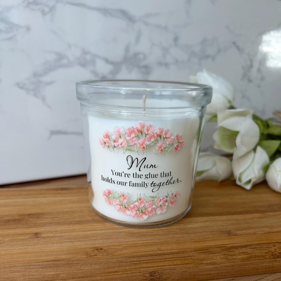 You're the glue that holds our family together Memorial Candle for Mum remembrance gift