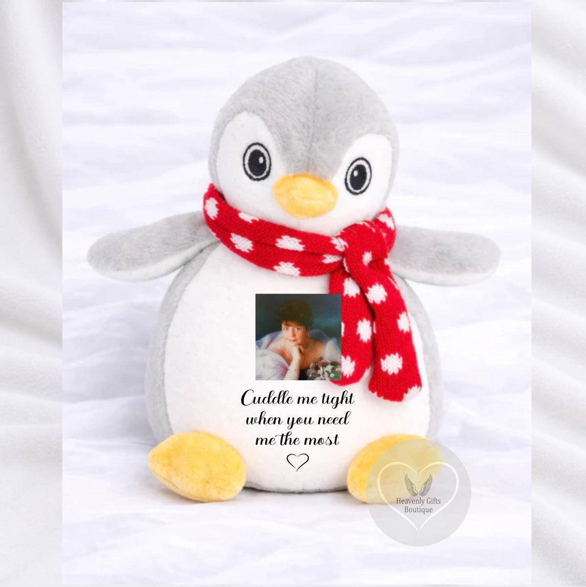 Personalised memorial penguin remembrance keepsake
